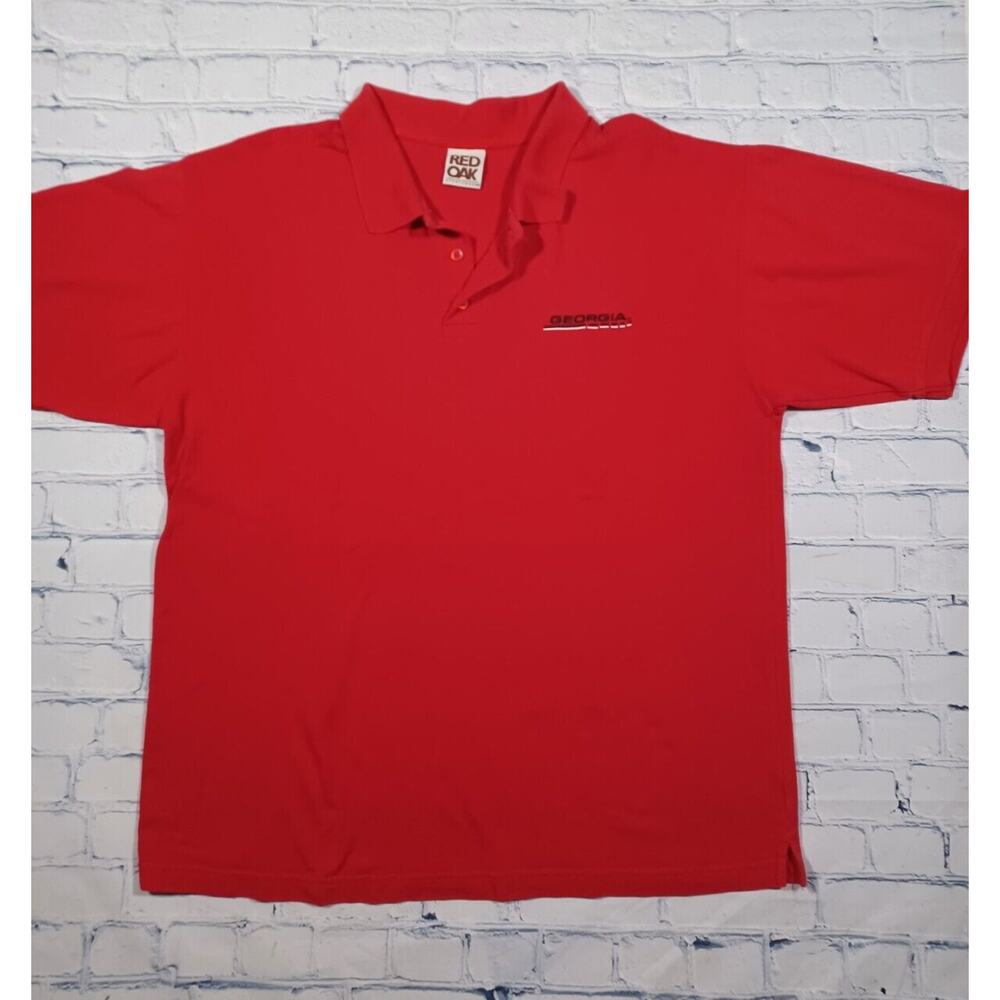 Georgia Bulldogs Shirt‎ Mens XL Red Polo Embroidered Logo